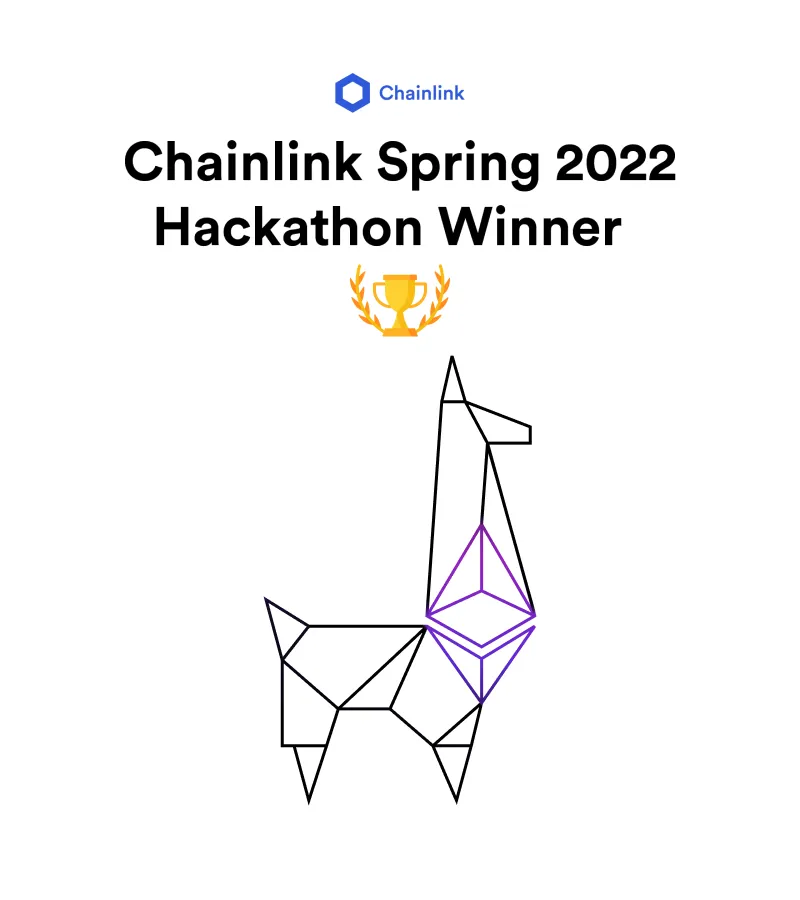 Chainlink Spring 2022 Hackathon Winner badge for Llamas Finance